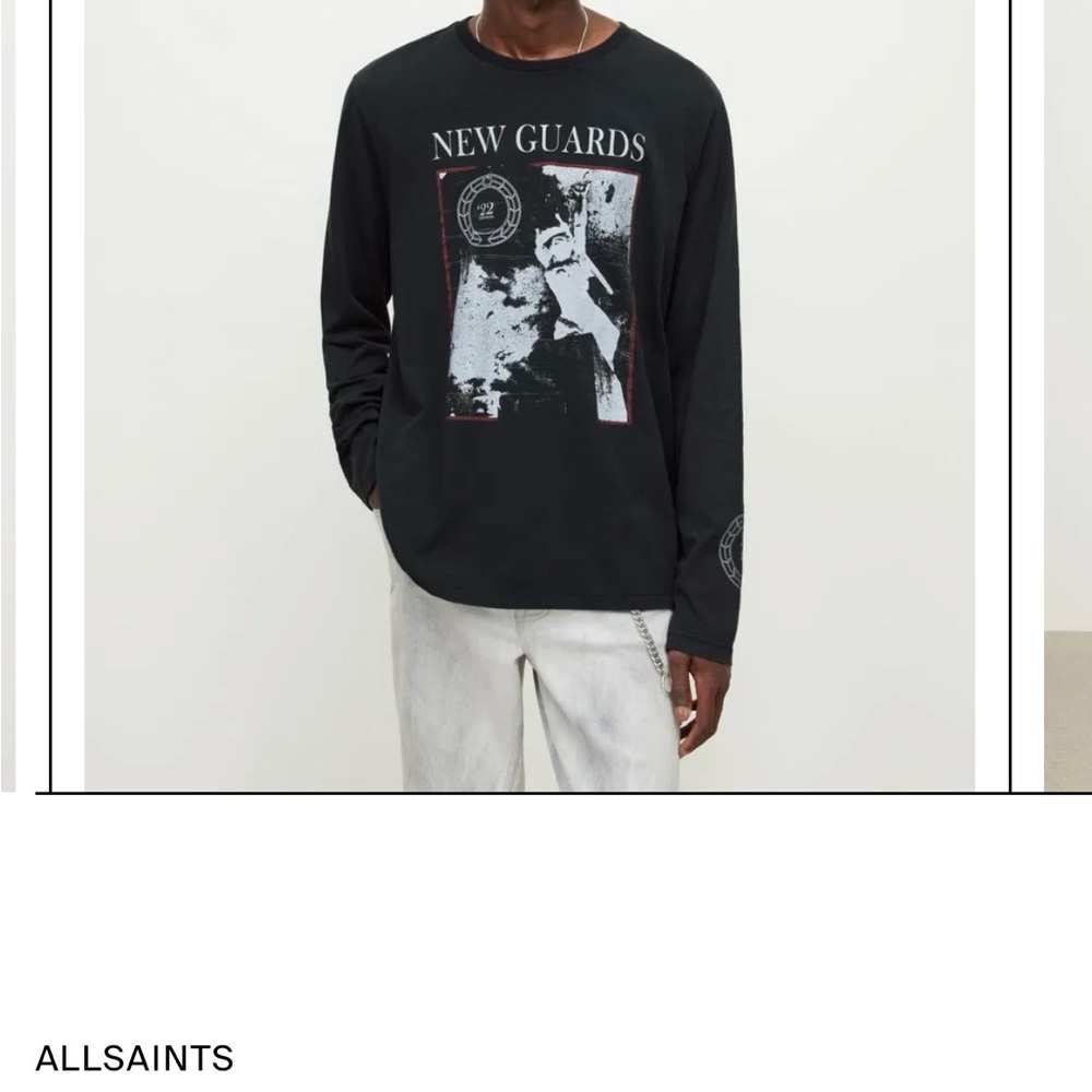 ALLSAINTS Pravha Men’s XXL Long Sleeve Crewneck New Guards Shirt